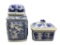 (2) Blue & White Covered Dishes - 10 1/2” H and