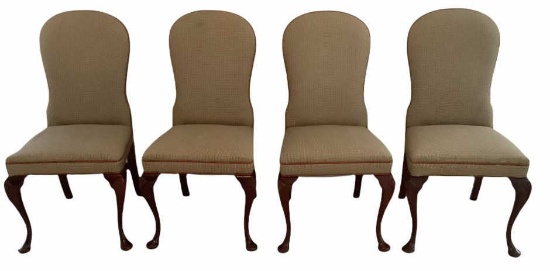 (4) Upholstered Dining Chairs with Queen Anne Legs