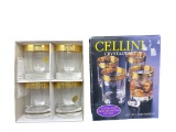 Set/4 Cellini Crystalware Old Fashion Glasses w/