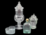 Assorted Glass: (2)  Appothecary Jars, Corked