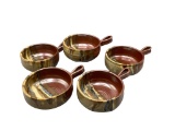 5 Signed Pottery Soup Bowls