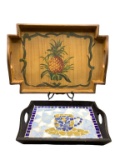 (2)Wooden Serving Trays 12” & 18.5”