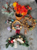 Assorted Wreaths, Swag, Door Decorations,  etc