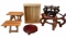 Wooden Crate, Miniature Table and (3) Wooden
