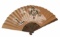 Vintage Oriental Large Wood and Paper Fan - 5 ft