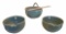 (3) Hand Made Pottery Rice Bowl with Chop Stick