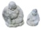 (2) Concrete Buddha Figurines—12 1/2” and 9” High