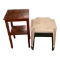 (4) Side Tables - (3) Plastic, (1) Wood - Wood