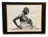 First Edition Lithograph “Congo Woman and Child,