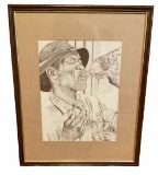 Framed and Matted Lithograph by James Dunn, 1977
