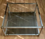 Metal & Glass Coffee Table 37” x 37” x 16.5”