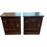 (2) Side Tables with Door- 22 1/4” x 17”, 25” H