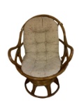 Rattan Swivel Chair with Cushion