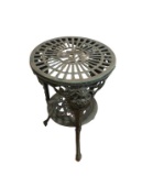 Green Metal Round 2-Tier Stand - 15 3/4” D x 26” H