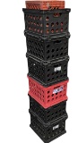 (7) Plastic Milk Crate Style Containers
