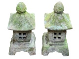 (2) Concrete Japanese Pagoda Figures—16” High