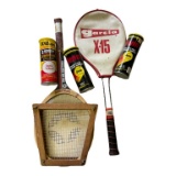(2) Tennis Rackets with (3) Canisters of Tennis