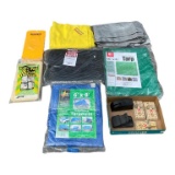 Assorted Size Tarps, Movers’ Blanket, Kneepad a