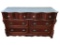 6-Drawer Bow Front Marble Top Dresser w/Crystal