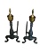Pair of Cast Iron and Brass Andirons
