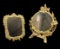 (2) Art Deco Gold Metal Mirrors (1 missing s