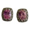 10 Kt White Gold Diamond and Pink Stone Pierced
