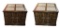 (2) Vintage 2-Door End Tables with Marble Inlay -