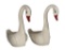 (2) Ceramic Swan Planters