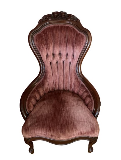 Victorian-Style Ladies Chair with Carved