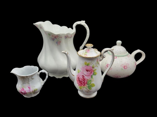 (4) Pitchers: Johnson Brothers, Royal Albert, etc