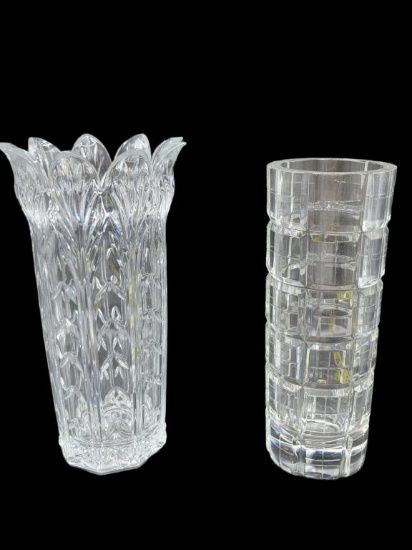 (2) Vases: "Sapphire" by American Cut &