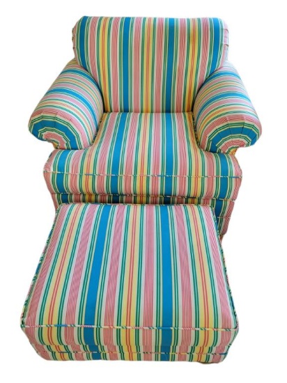 Upholstered Chair and Matching Ottoman