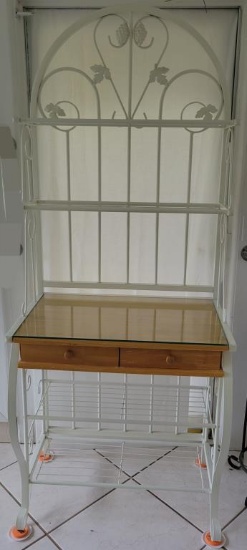 Metal Bakers Rack with 2 Wooden Drawers - 31” x