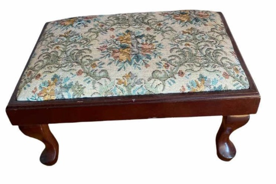 Mahogany Queen Anne Footstool 17" x 12", 8" H