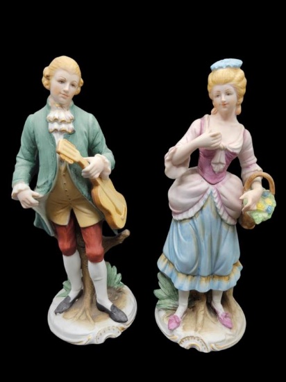 Pair of Norleans Figurines JAPAN 11" Tall each