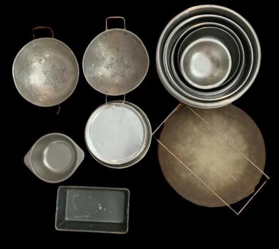 Assorted Baking Pans, Stainless Steel Mixing