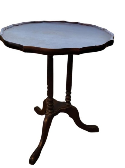 Mahogany 3-Legged Table 24" Diameter, 27" Tall