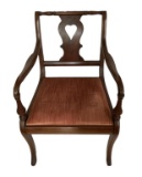 Vintage Mahogany Arm Chair with Upholstered
