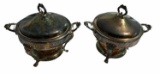 (2) Silverplate Chaffing Dishes w/Anchor Hocking