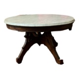 Oval Marble Top Coffee Table - 30” x 22 1/2”, 18