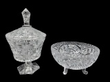 Cut Glass/Crystal Covered Pedestal Candy Dish &