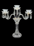 3-Light Crystal Candleabra w/Bobeches and