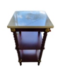 Marble Top 3-Tier Table - 13” Square, 26 1/4” H