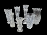 (7) Glass/Crystal Vases and Bud Vases