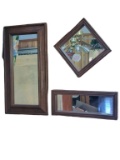 (3) Small Framed Mirrors - 13” x 5.5”, 10.5” x