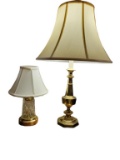 Brass Table Lamp and Brass/Crystal Vanity Lamp -