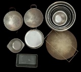 Assorted Baking Pans, Stainless Steel Mixing