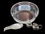 Stainless Steel Trays, Cream and Sugar, etc