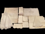 Assorted Embroidered Linens: Table Runners,