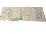 (4) Embroidered Card Table cloths